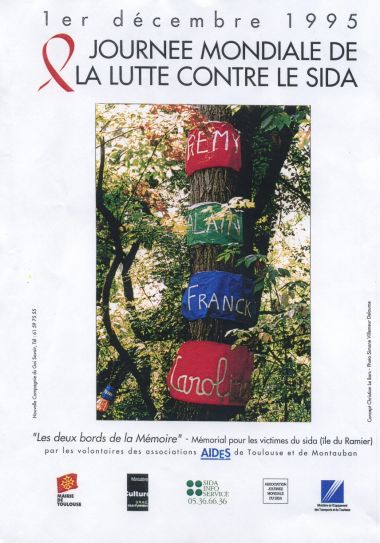 1995 Mémorial du sida<br>Lecture sur l‘Ile verte du Ramier 